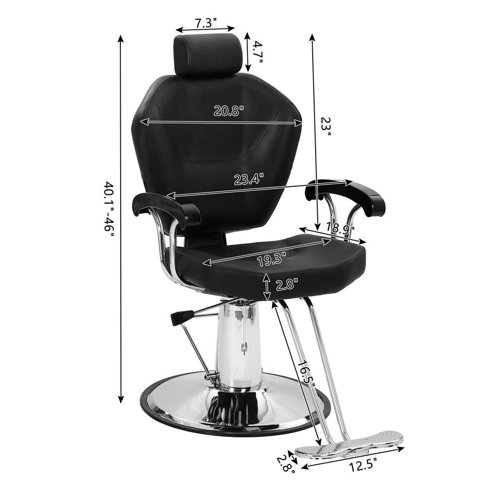 Reclining Barber Chair Hydraulic Salon Chair for Hair Styling Spa