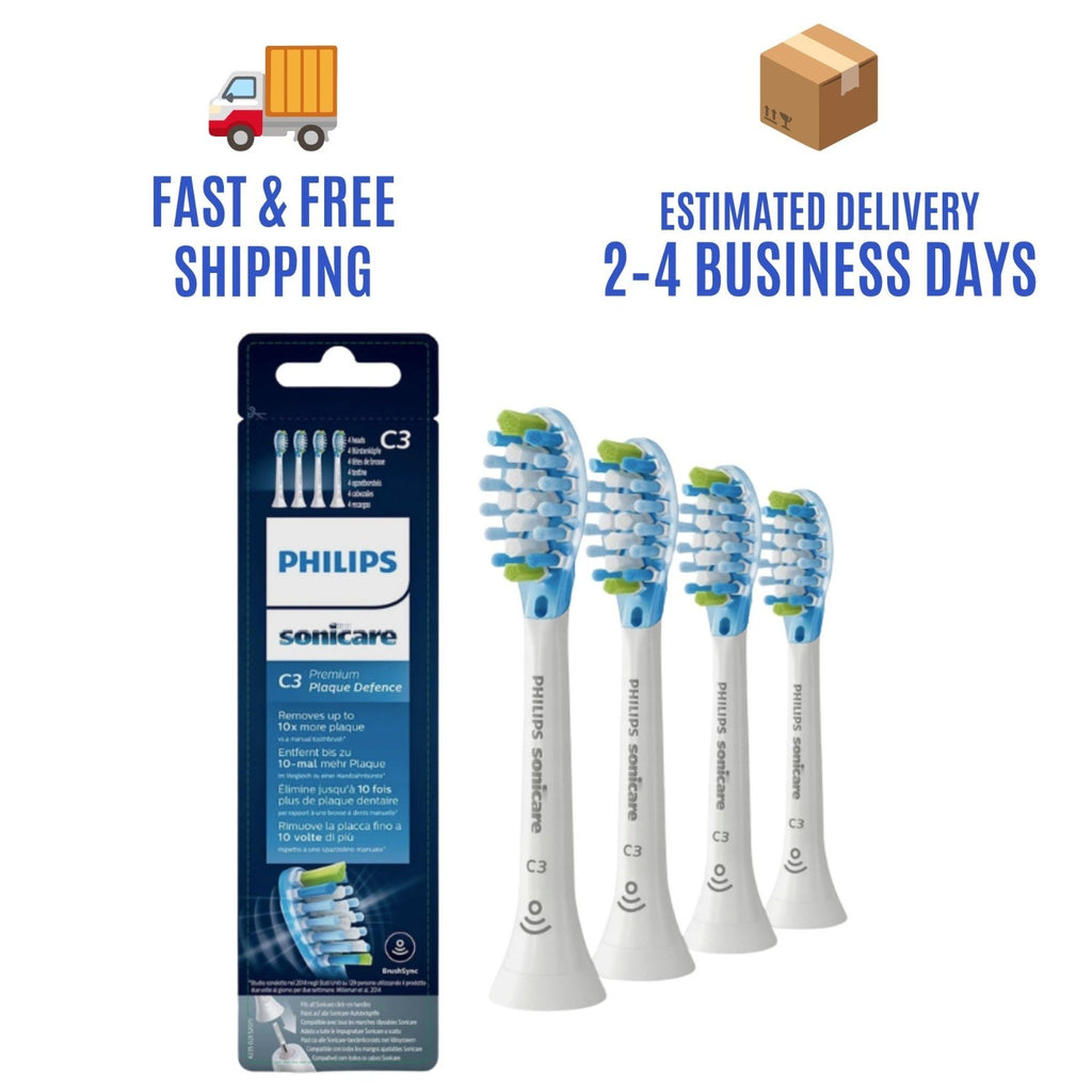 Philips Sonicare C3 Premium Plaque Control Replacement Brush Heads – 4 Pack White HX9044/17