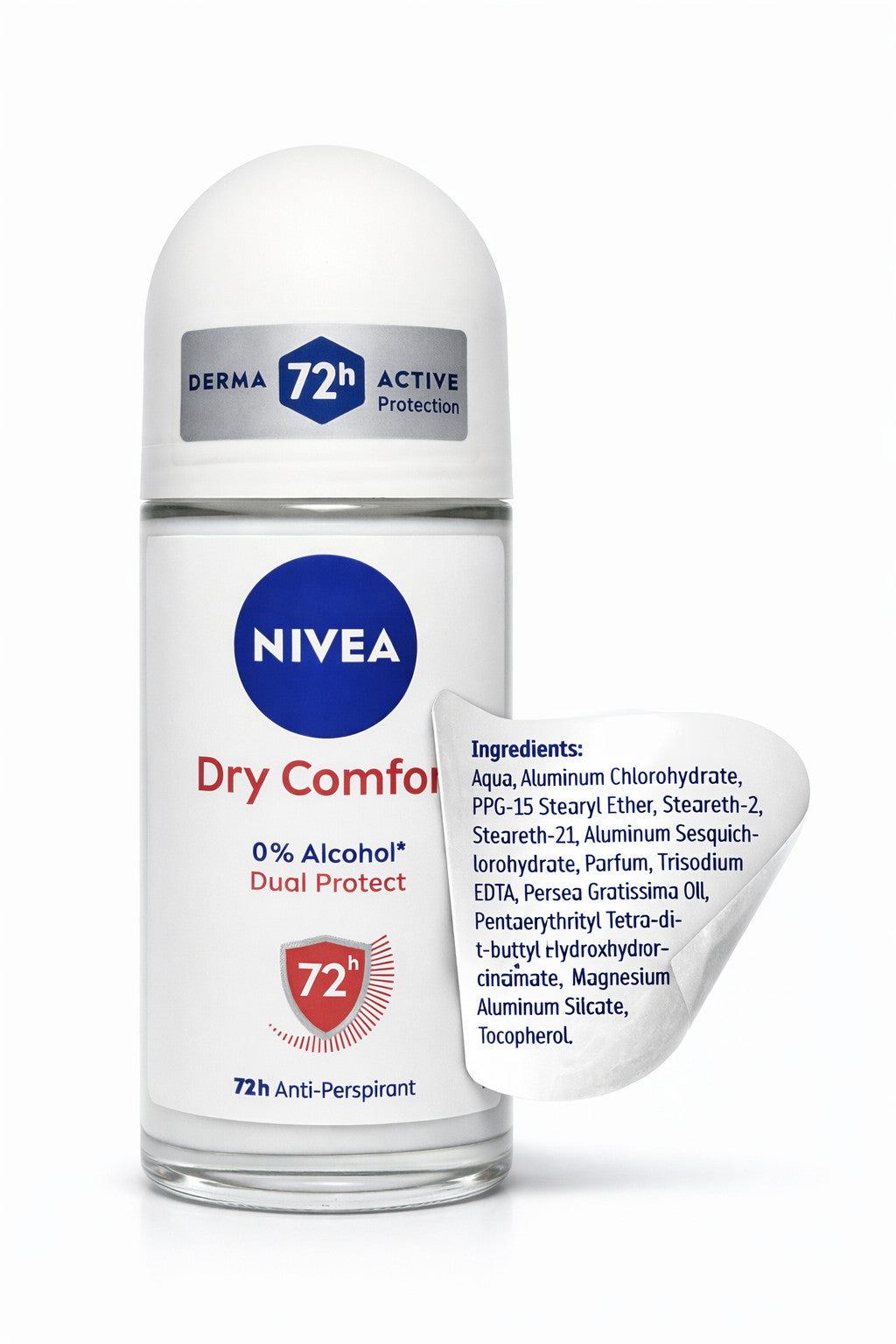 NIVEA Dry Comfort Roll-On Deodorant Pack - 72H Anti-Perspirant, Alcohol-Free, 3 x 50ml