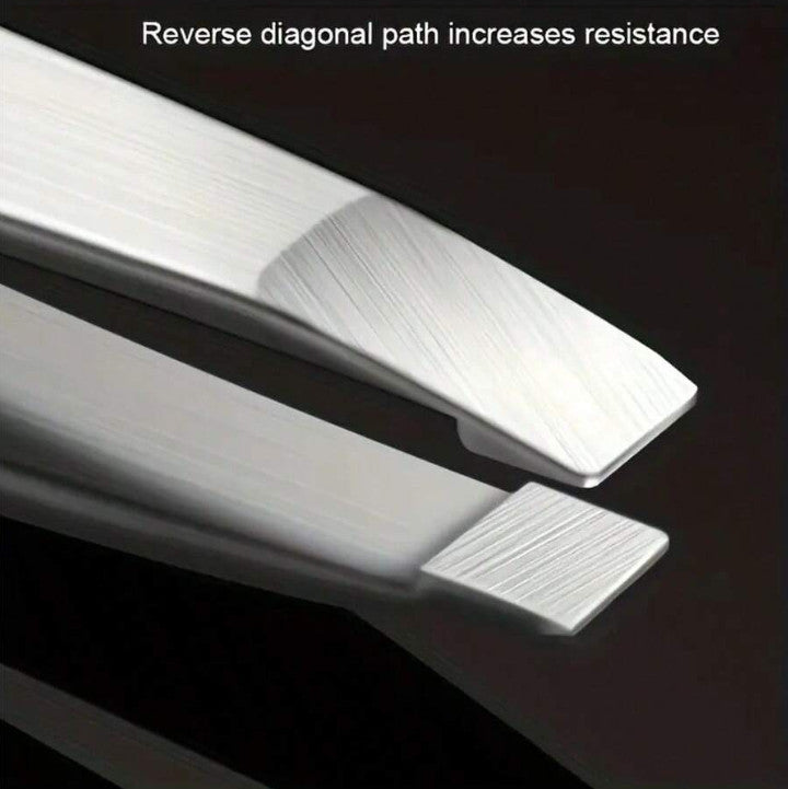 4-Piece Professional Tweezers Set for Eyebrows, Splinters & Ingrown Hair Removal