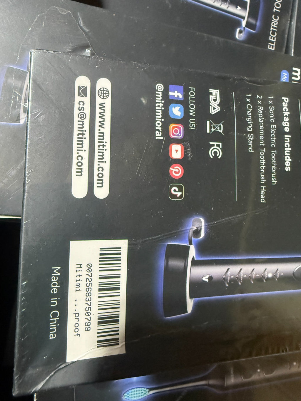 4 Pack Sonic Electric Toothbrush with 3 Intensity Levels & 5 Modes