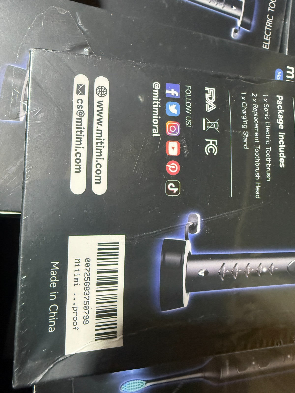 4 Pack Sonic Electric Toothbrush with 3 Intensity Levels & 5 Modes