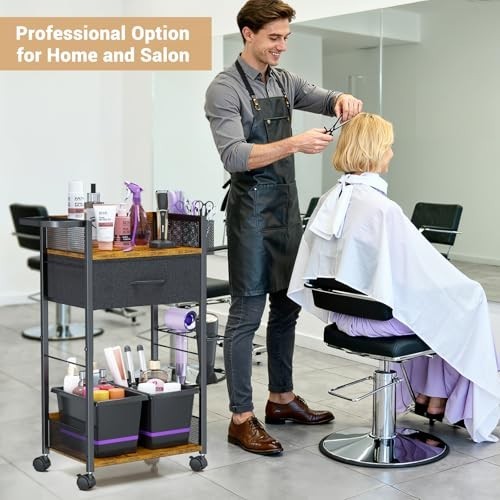 Mobile Salon Trolley Cart with Wheels for Hair Stylists & Barbers