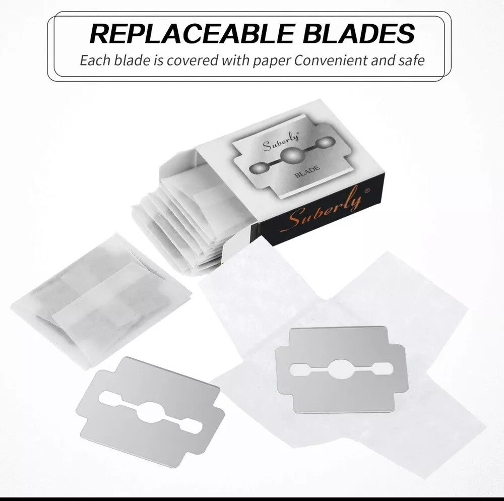 100 Pcs Platinum Coated Callus Remover Replacement Blades for Pedicure Foot Care