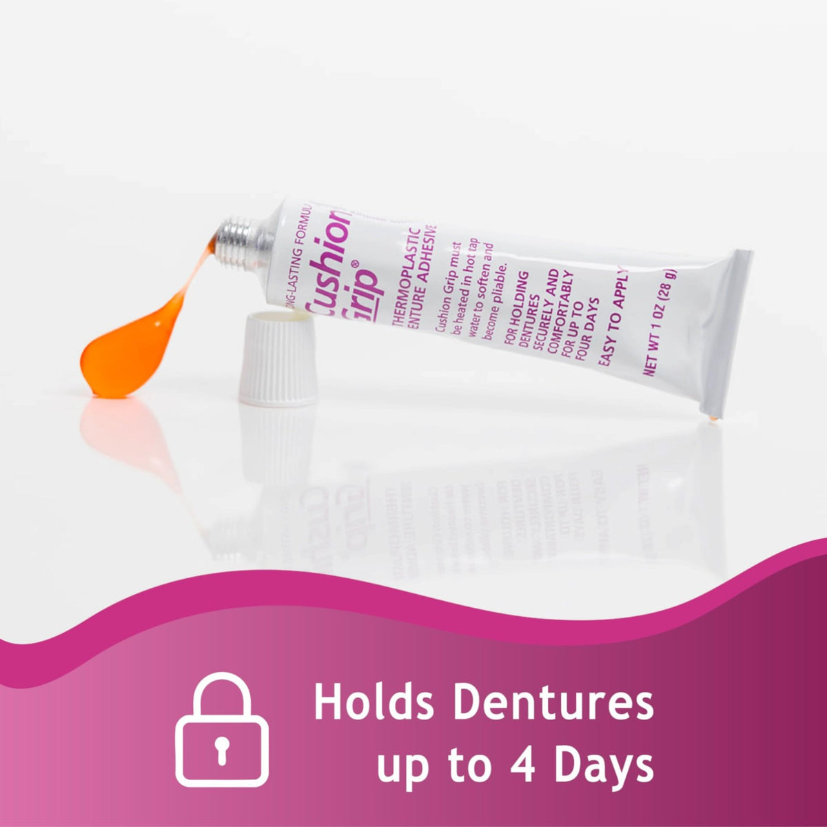 Thermoplastic Denture Refit & Tightening Material 1 Oz - Soft, Waterproof, Zinc-Free