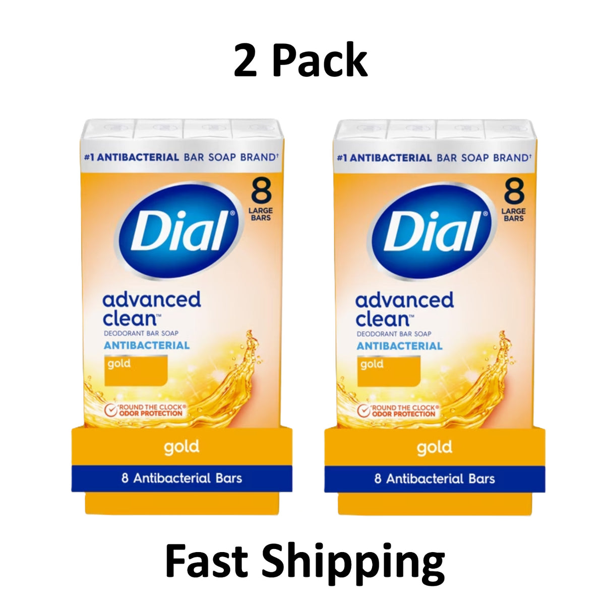Antibacterial Deodorant Bar Soap - Advanced Clean, Gold, 4 oz, 8 Bars