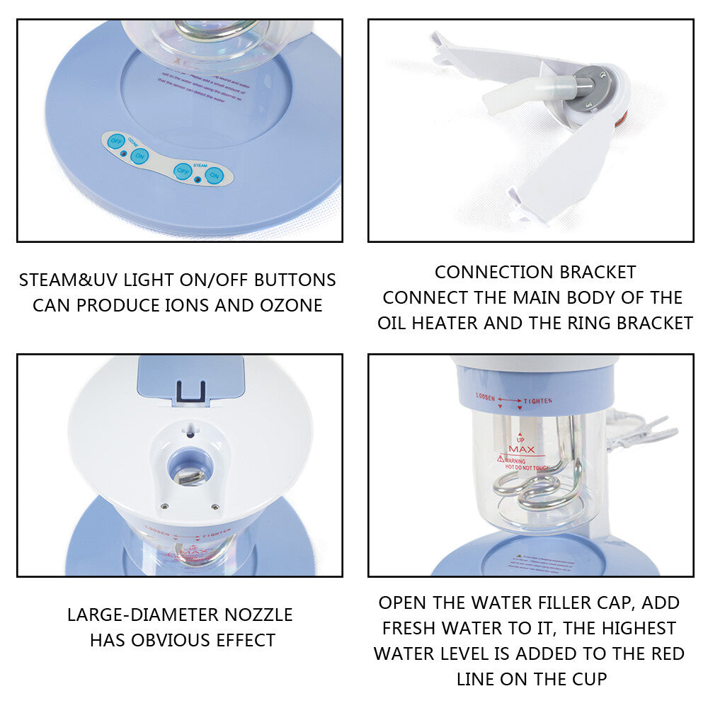Personal Hair Steamer 2-in-1 Salon and Spa Equipment for Hair Care