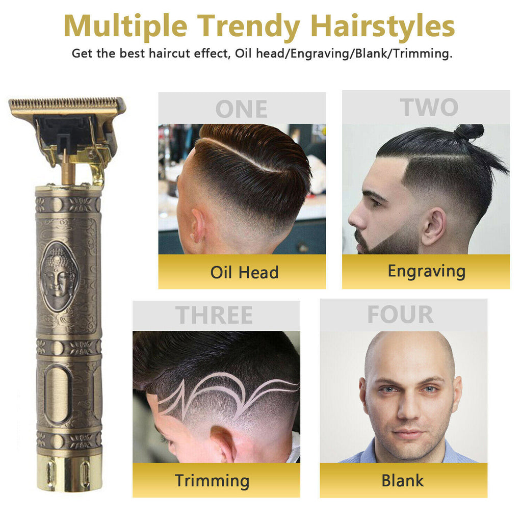 Cordless Hair Clipper & Beard Trimmer with USB Rechargeable Waterproof Design
