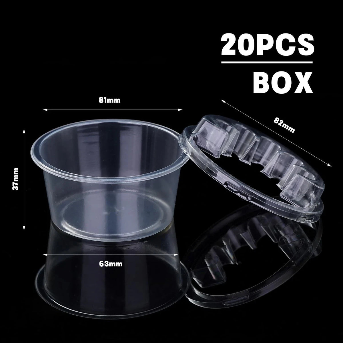 Disposable Tattoo Cup Holders 20Pcs Hexagonal Cartilage Tray Set
