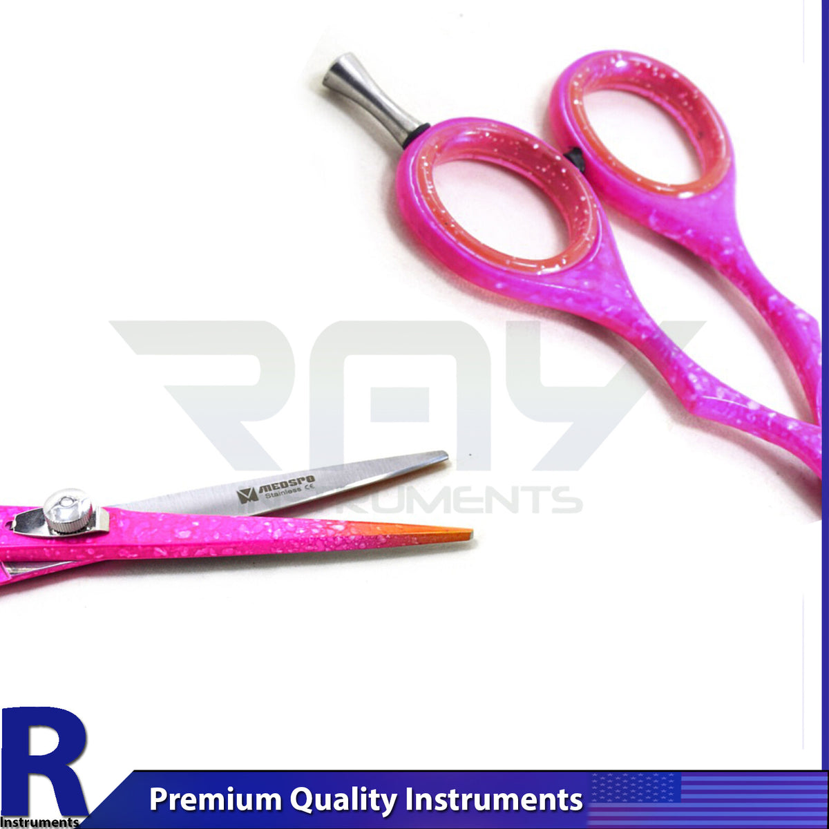 Left Hand Hairdressing Scissors Salon Hair Cutting Shears Pink 6.5"