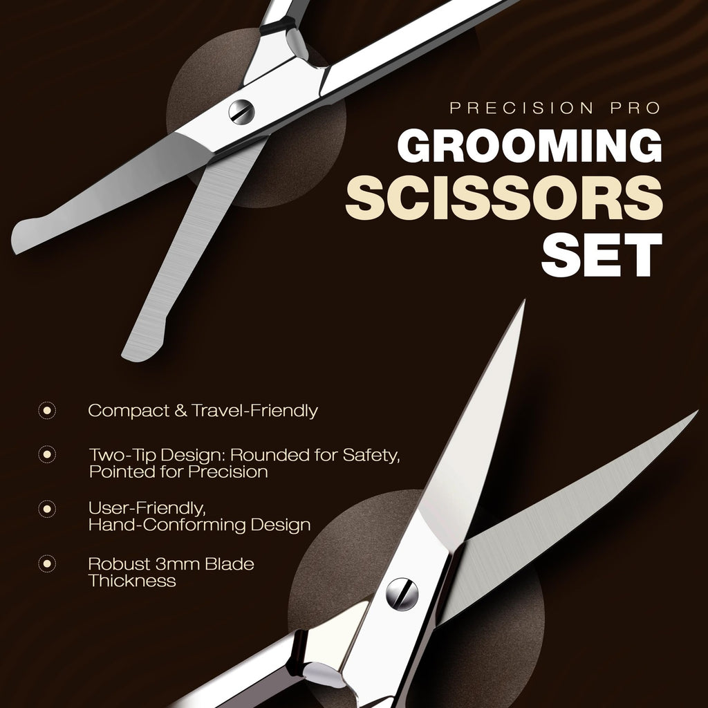 Eyebrow Scissors for Women - Pack of 2, Stainless Steel, Travel Friendly