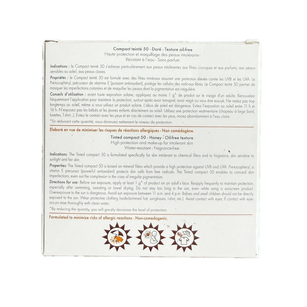 High SPF 50 Tinted Compact Sunscreen with Mineral Filters - Honey 10g