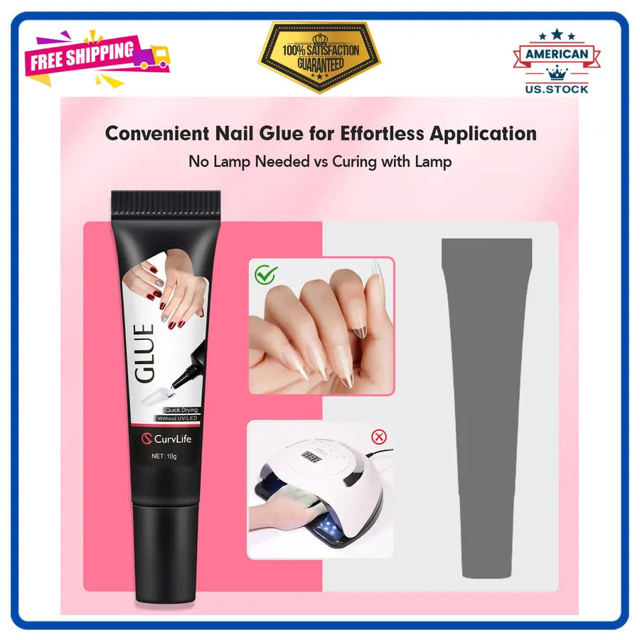 Semi Solid Nail Glue for Press-Ons - Fast Drying, Long-Lasting 10g + Remover
