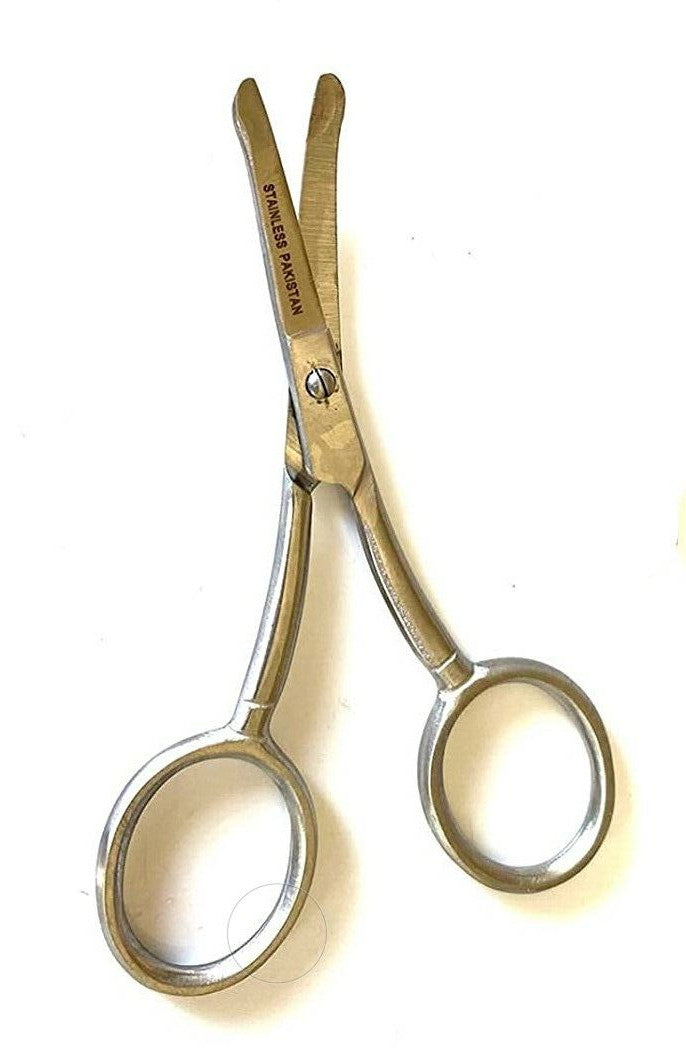 3.5 Inch Curved Mustache & Nose Hair Scissors with Safety Tips