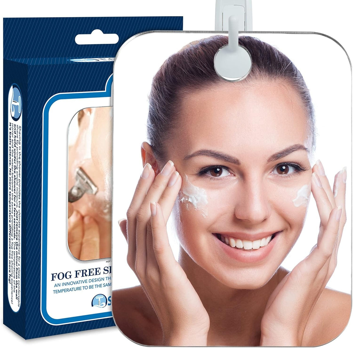 Fogless Shower Mirror for Shaving & Grooming - Wall Mount, Silver