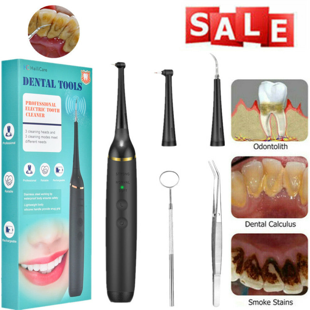 Electric Ultrasonic Tooth Cleaner Tartar & Plaque Remover Kit