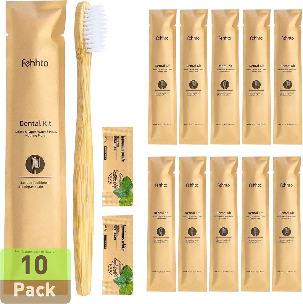 Individually Wrapped Guest Dental Kit with Toothbrush and Toothpaste for Hotel & Travel
