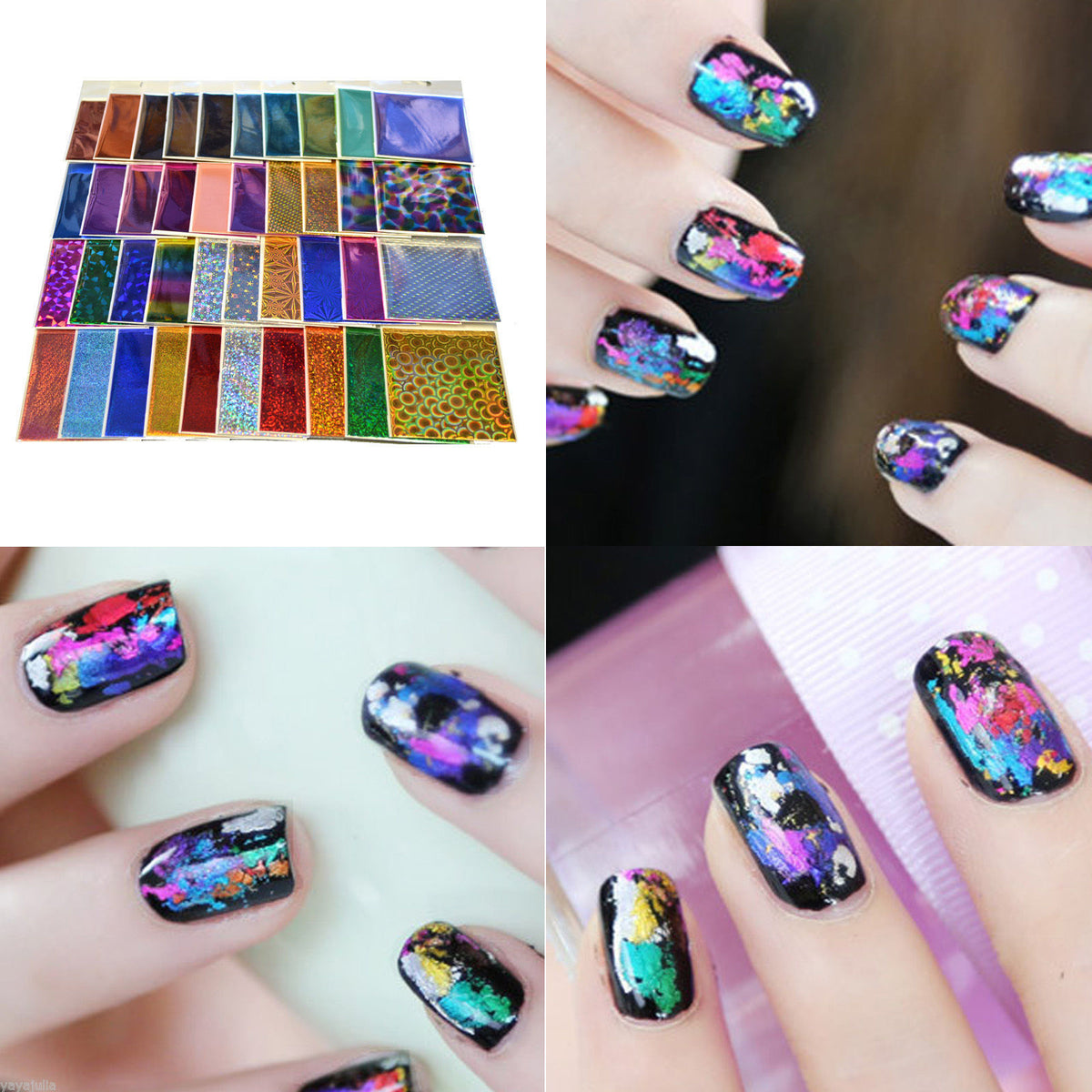 Galaxy Nail Art Foil Sheets 8x60cm - Shiny Nail Sticker Paper Pack