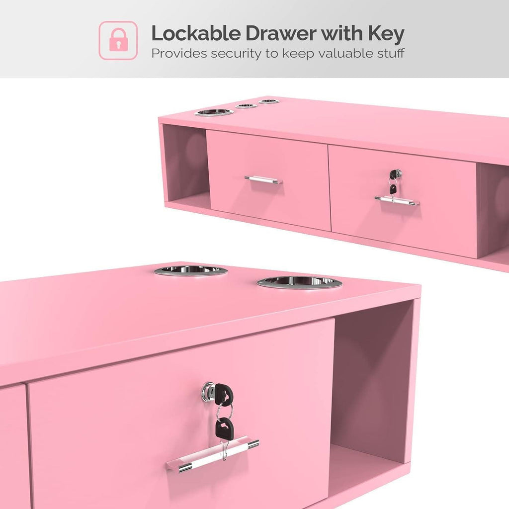 Wall Mount Hair Styling Station with Locking Drawers & Dryer Holders for Salons