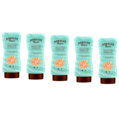Hawaiian Tropic After Sun Lotion Set - Weightless Silk Hydration, 5 Pack, 6 Ounces Each