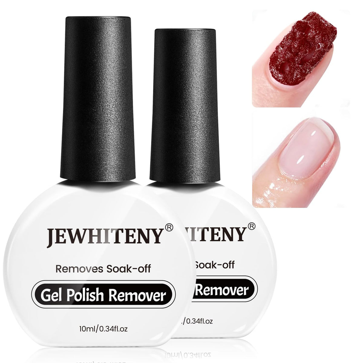 Gel Nail Polish Remover Set - 2x10ml Quick Dissolving Gel Remover for Nails