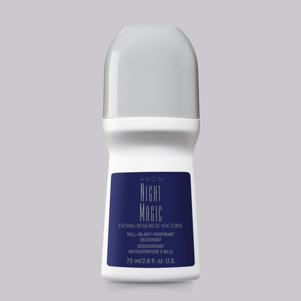 Avon Night Magic Musk Roll-On Deodorant 2.6 fl oz Pack of 4 - Long-Lasting Freshness