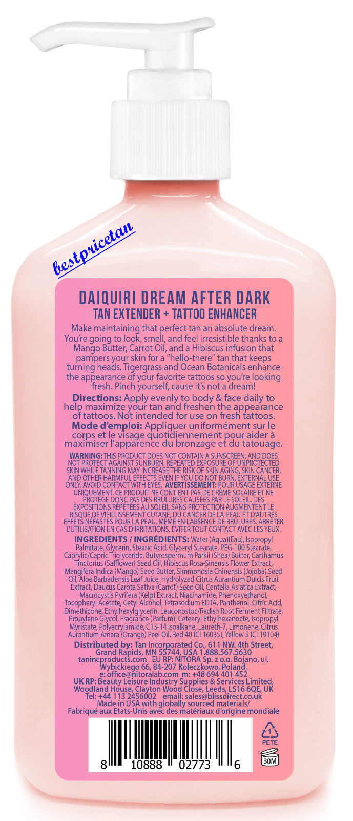 Tanning Extender & Tattoo Enhancer with Hibiscus - 18oz