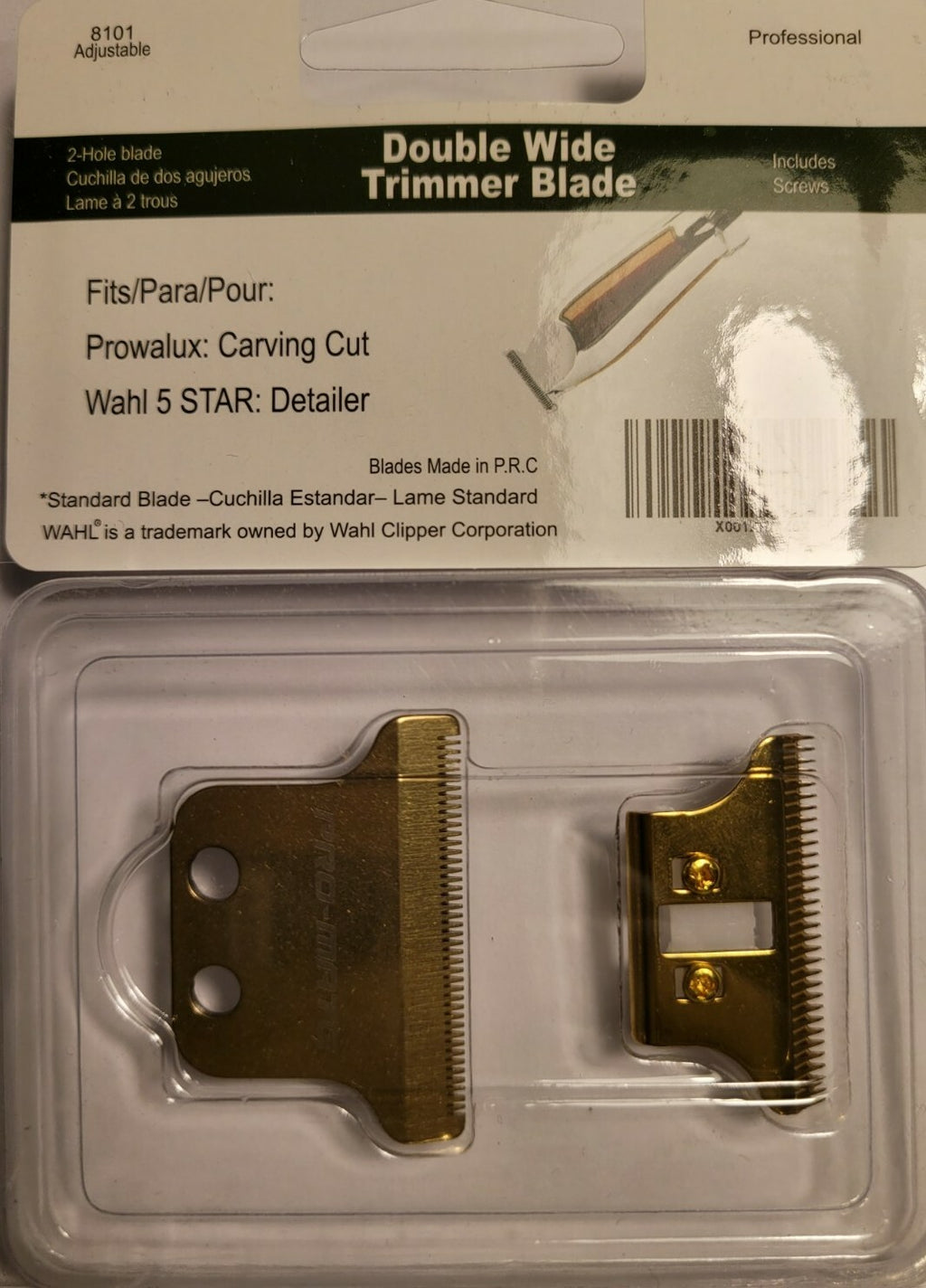 Pro-Mate Wahl Detailer Gold Double Wide Trimmer T-Blade 2215