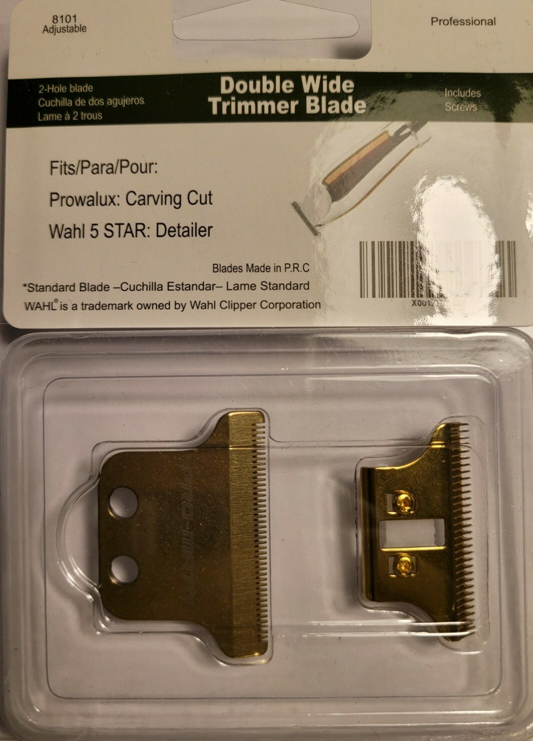 Pro-Mate Wahl Detailer Gold Double Wide Trimmer T-Blade 2215