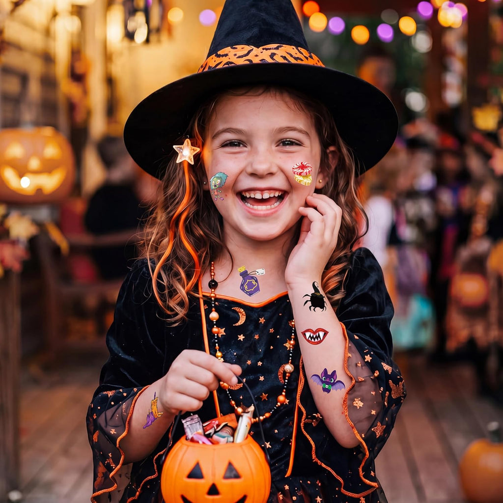Halloween Glowing Tattoos for Kids 306 PCS – Trick or Treat Party Favors