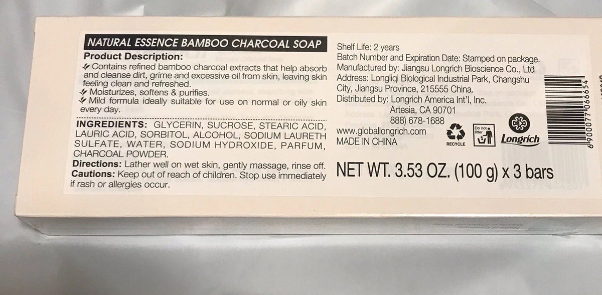 Bamboo Charcoal Brightening Black Soap for Acne & Dark Spots - 3x100g