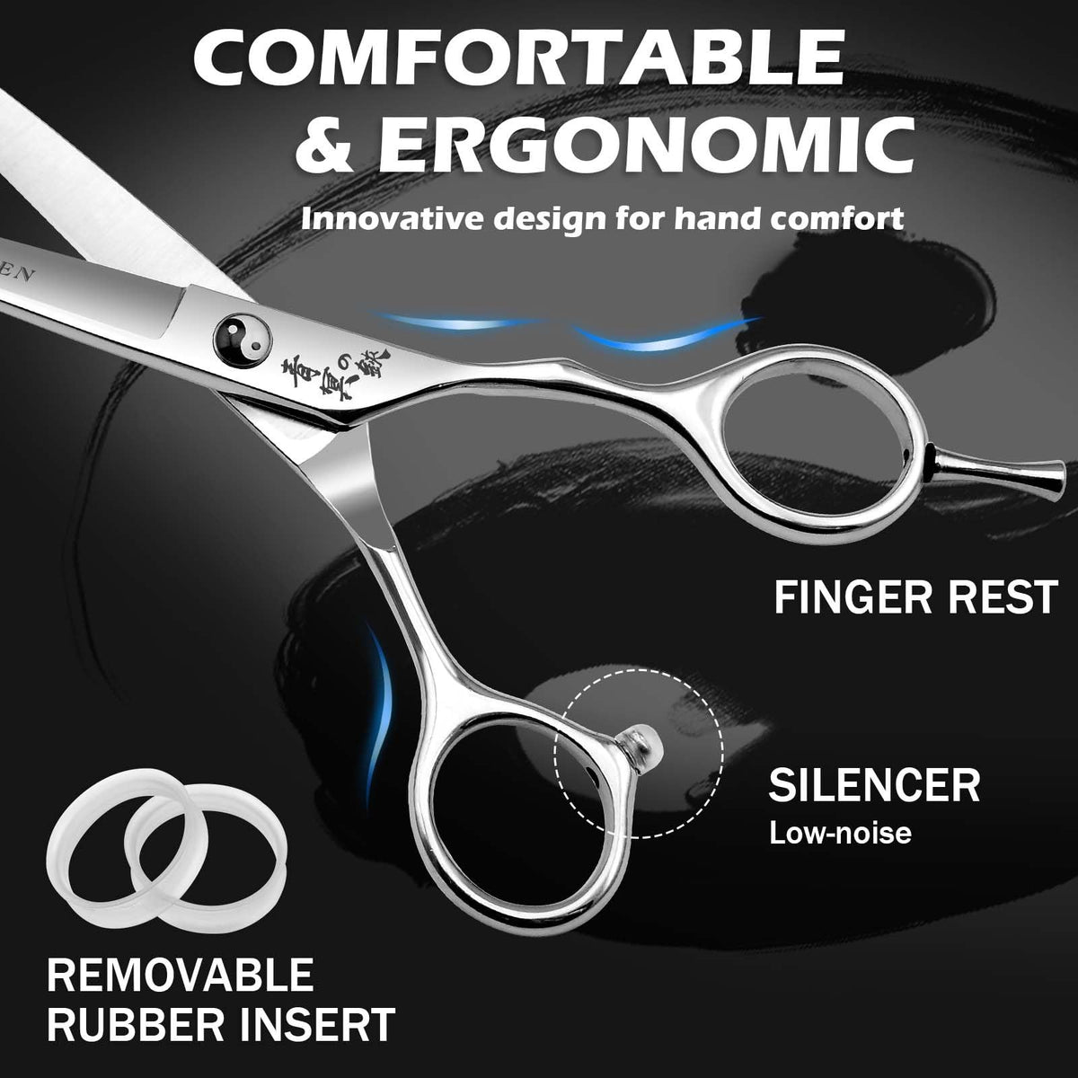 Professional 6-Inch Hair Cutting Scissors - Japanese 440C Steel Shears