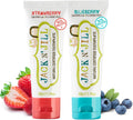 Kids Natural Toothpaste with Strawberry & Blueberry Flavors - Fluoride-Free 1.76 Oz Pack of 2