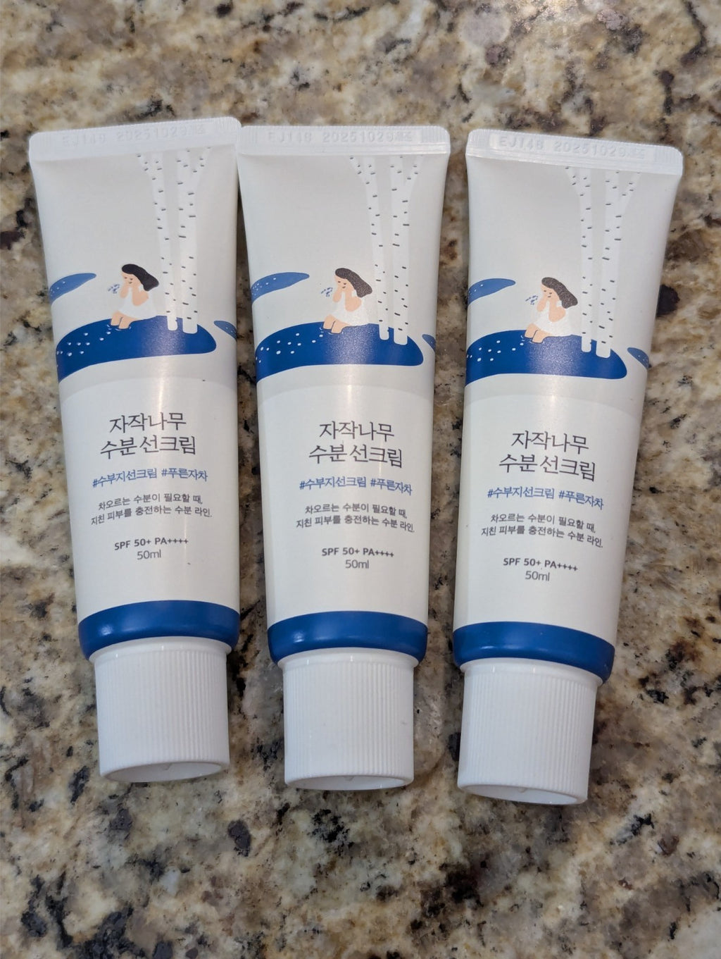 Korean SPF50 Sunscreen SPF50 Lightweight Birch Tree Moisturizer 1.69oz Pack of 3