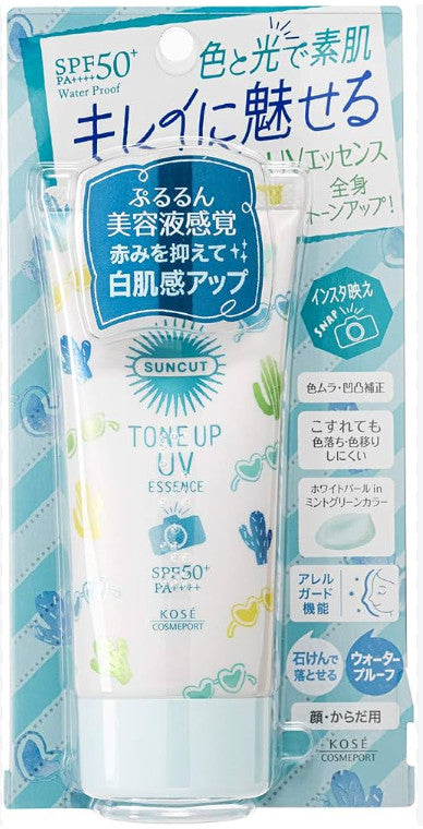 Kose Tone Up UV Essence SPF50+ PA++++ Mint Green 80g 2-Pack - Japan Import