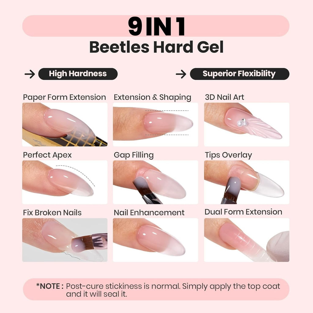 HEMA-Free Builder Gel for Nails Set - Clear & Jelly Nude, 2 x 1oz