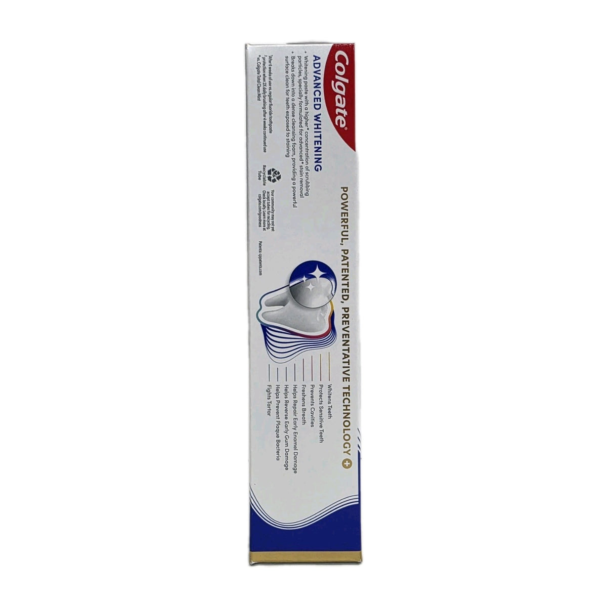 Colgate Total Advanced Whitening Toothpaste 6 Pack - 6.4oz Each, Fluoride Enamel Care