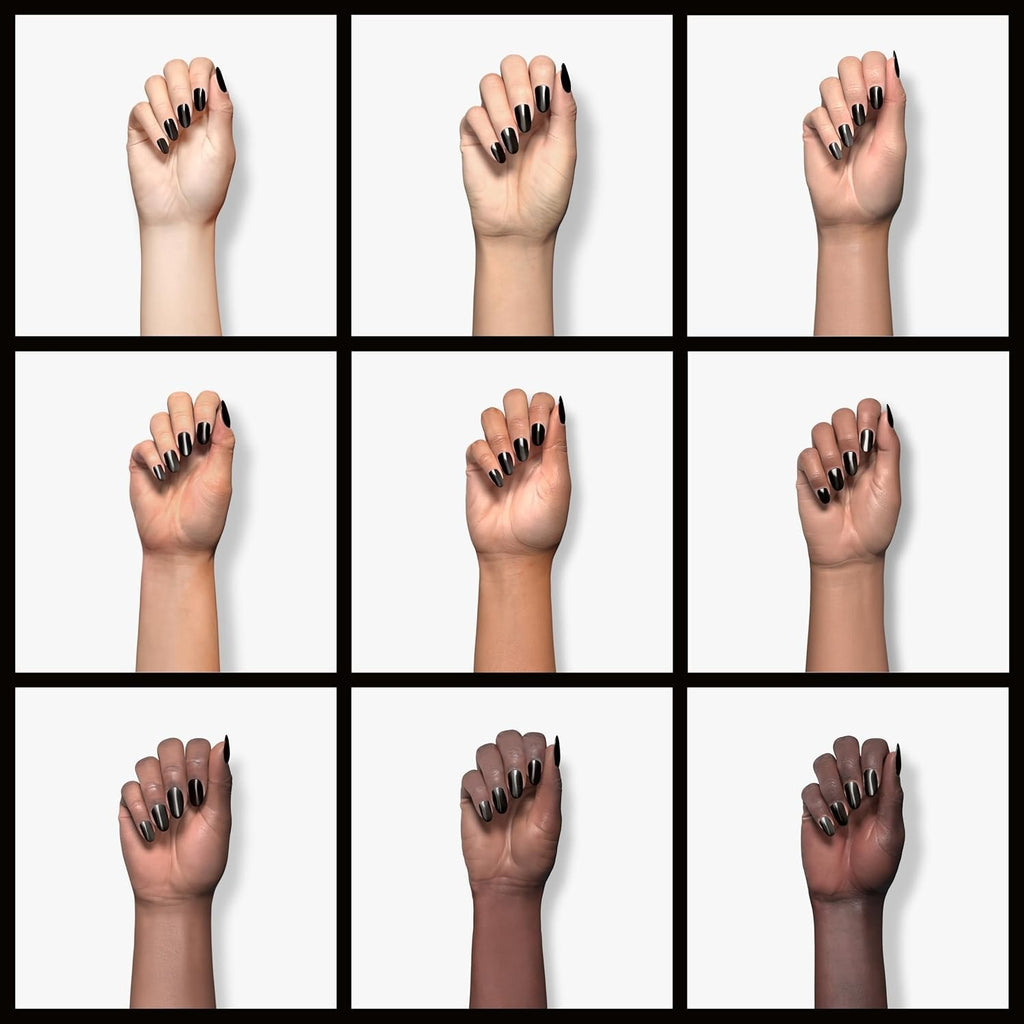 Quick Dry Black Nail Polish - 3-in-1 Glossy Top Coat & Base Color