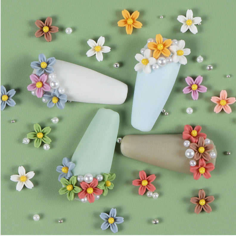 3D Acrylic Flower Nail Art Charms Rhinestones Stickers for DIY Nails - 40 pcs