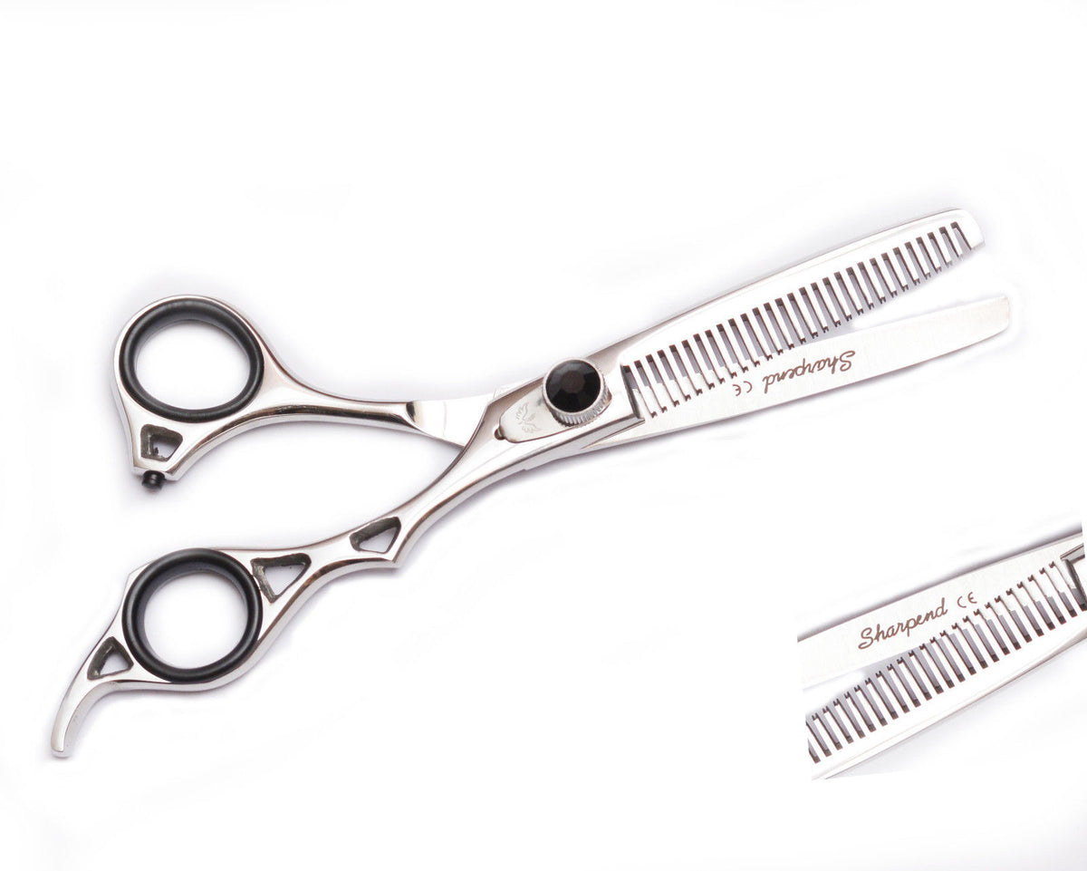 Professional Hairdressing Thinning & Cutting Scissors Set with Razor and Leather Pouch