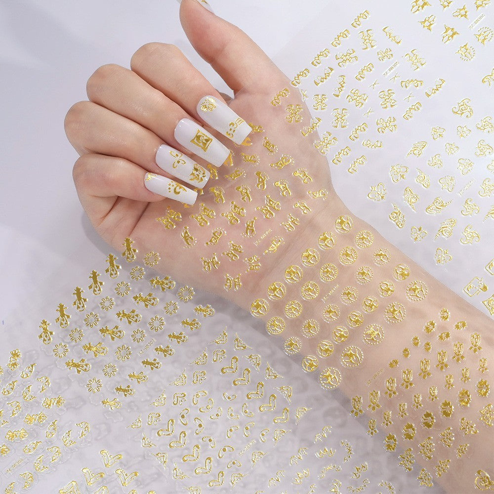 30Pcs Nail Art Stickers Decals Set - Flower Lace Rose Heart Designs for Manicure