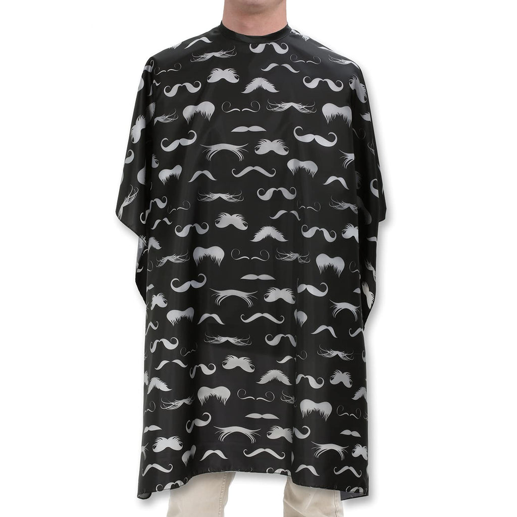 Hair Cutting Cape for Barbers and Stylists - Adjustable, Water-Resistant, Mustache Design