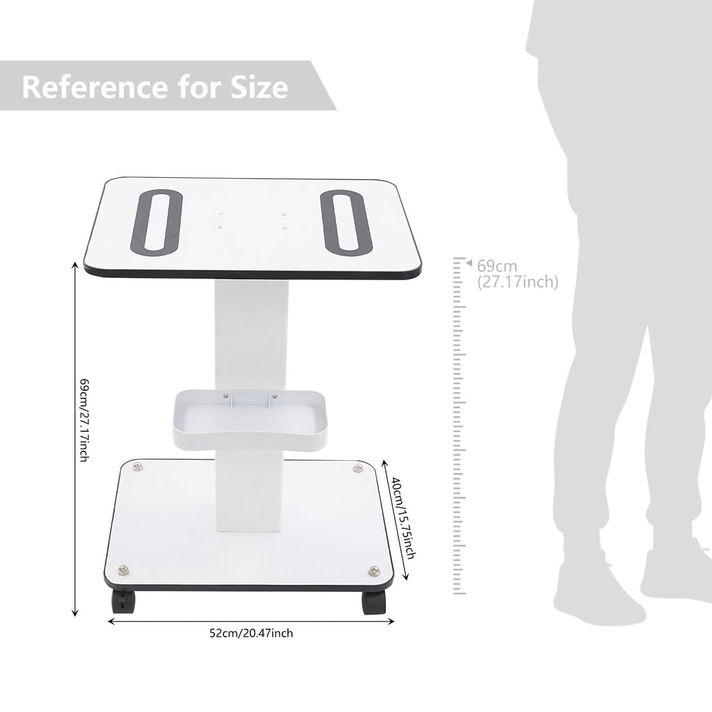 Salon Trolley Cart with 40kg Load, Mobile Beauty Equipment Stand