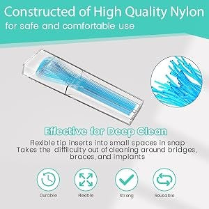 Dental Floss Threader Set for Bridges & Braces - 400 Count, Travel Case