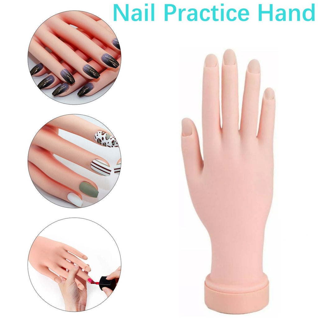 Flexible Nail Art Practice Hand Manicure Training Tool for Beginners
