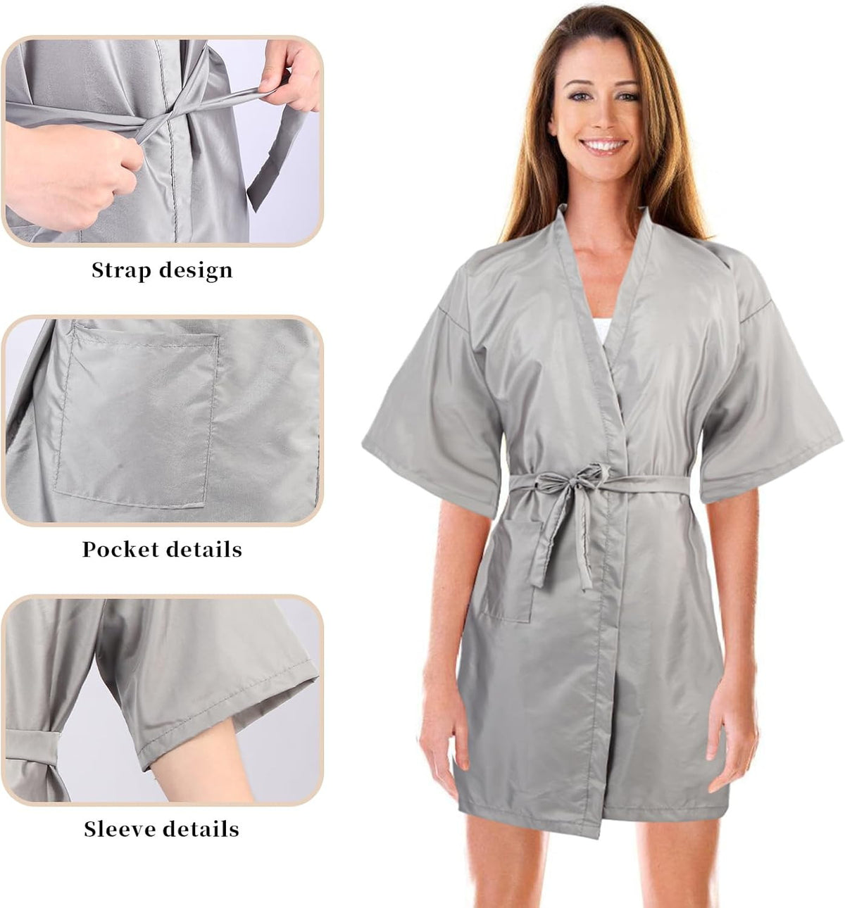 Salon Client Gown Robe Cape for Hair Cutting with Adjustable Tie