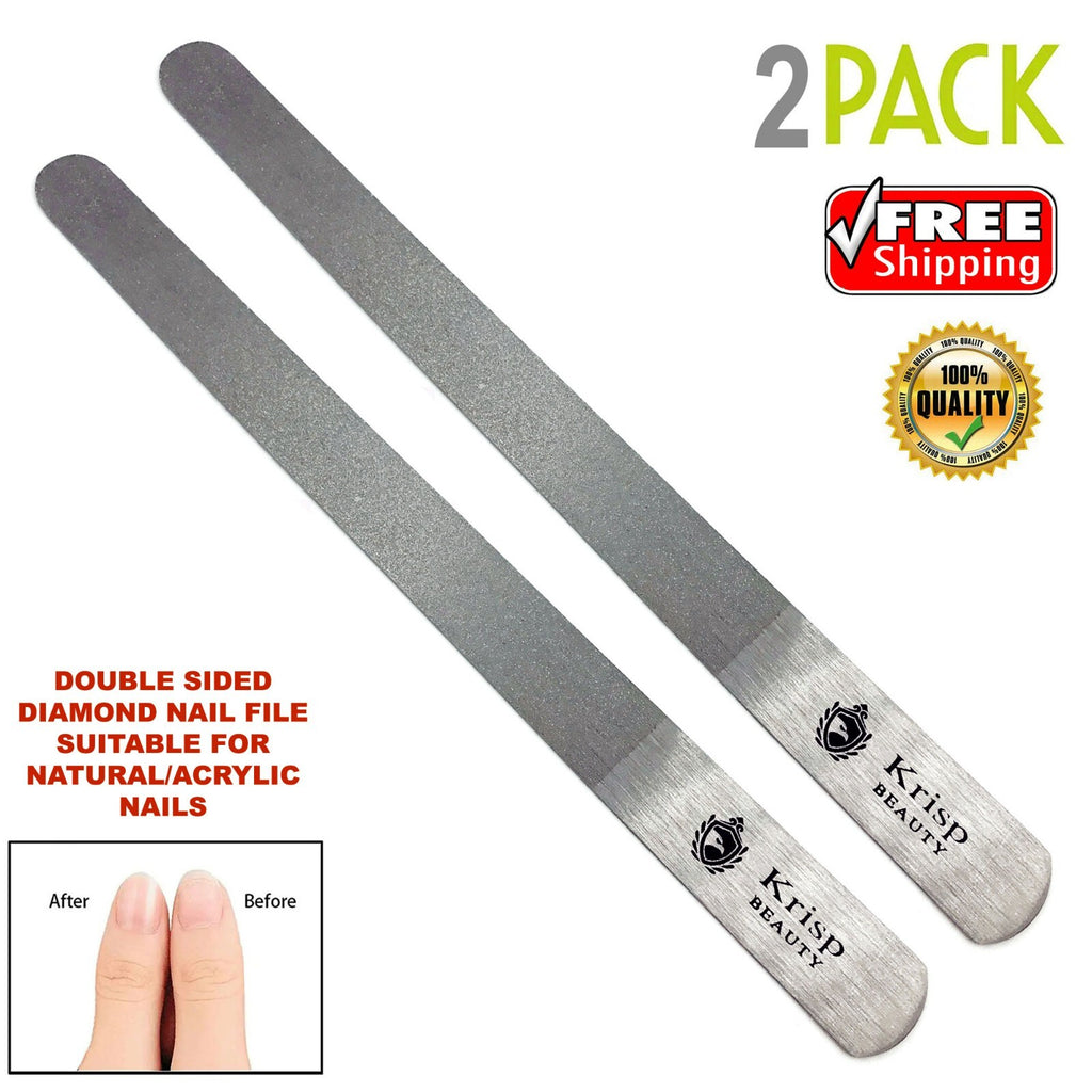 Dual Sided Stainless Steel Nail File Manicure & Pedicure Spa Tool Set - Pack of 2