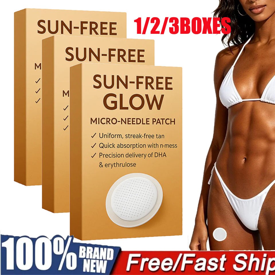 Sun-Free Bronze Tan Micro-Needle Patches - Natural Streak-Free Glow, 10-30 Pack