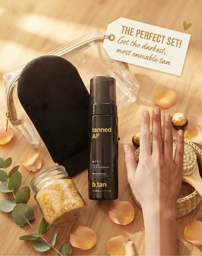 Self Tanner Set with Ultra Dark Mousse & Applicator Mitt - Vegan, Fast-Acting, Streak-Free