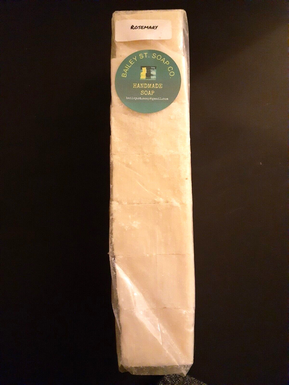 Rosemary Handmade Soap Loaf - 7 Precut Bars, Natural Organic Ingredients